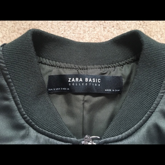 Zara | Green, satin-effect bomber jacket | Small - Picture 4 of 4